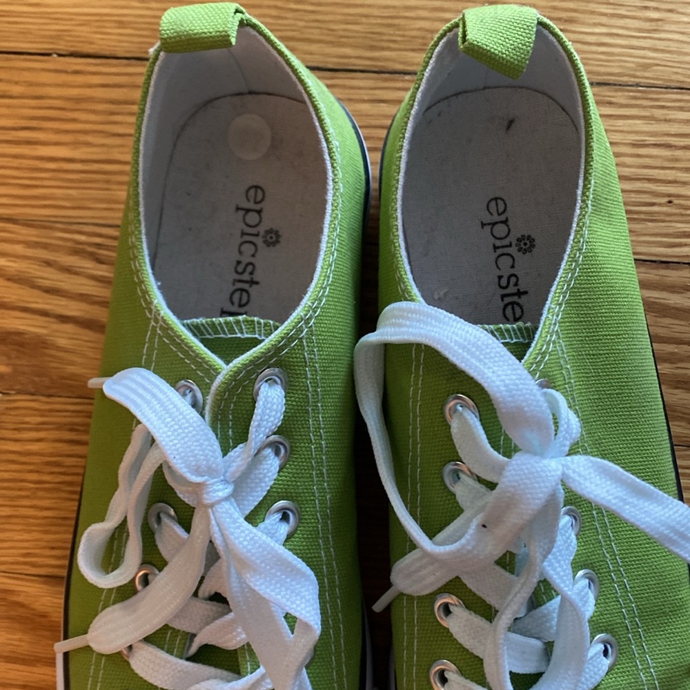 Epic Step womens lime green canvas sneakers - Picture 3 of 8